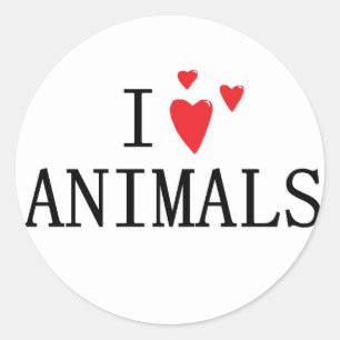 I love Animals Classic Round Sticker