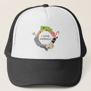 I Love Animals for Animal Lovers Trucker Hat