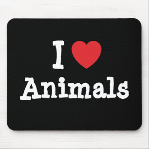 I love Animals heart custom personalized Mouse Pad