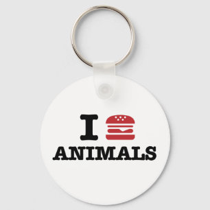 i love animals keychain