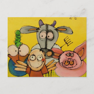 i love animals postcard