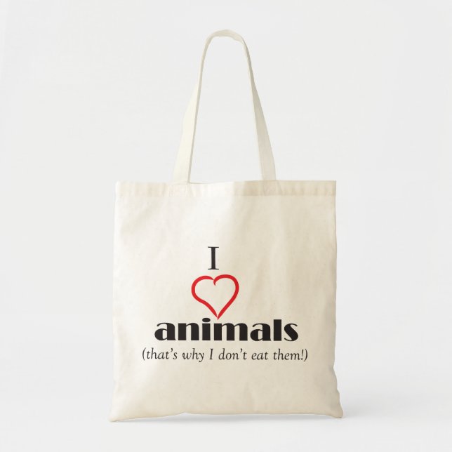 I Love Animals Tote Bag (Front)