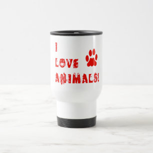 I Love Animals Travel Mug