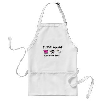 I Love Animals Vegetarian Standard Apron