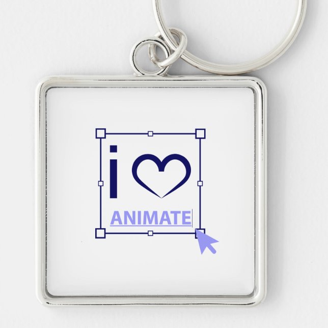 I Love Animate Keychain (Front)