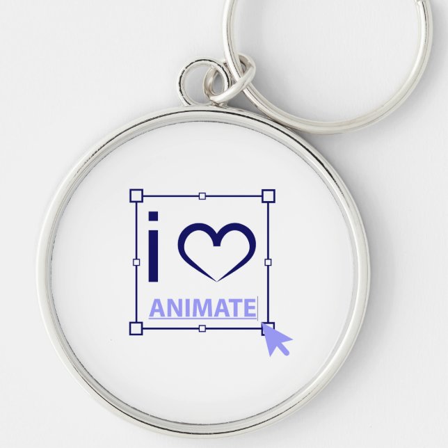 I Love Animate Keychain (Front)