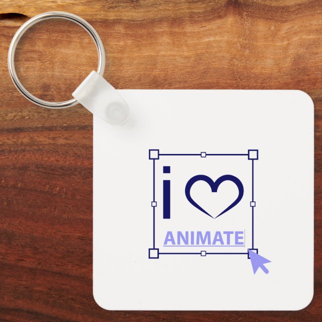 I Love Animate Keychain (Front)