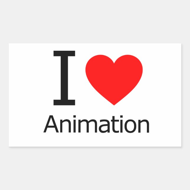 I Love Animation Sticker (Front)