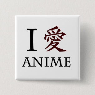 I Love Anime 2 Inch Square Button