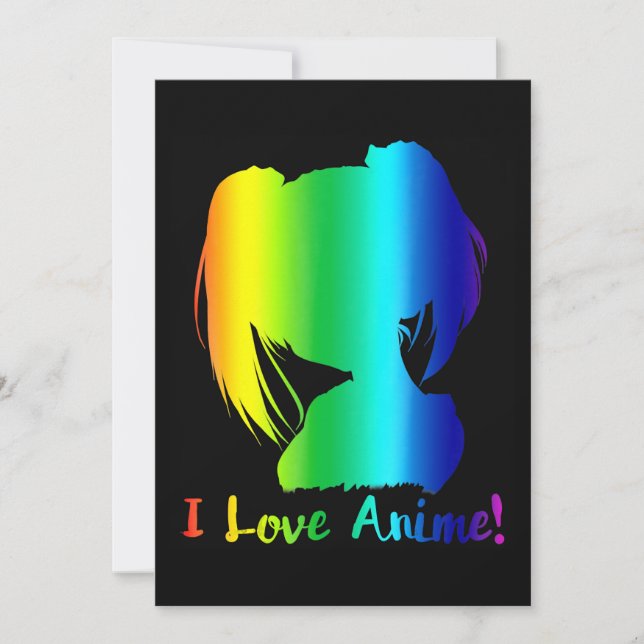 i love anime funny manga cosplay holiday card (Front)