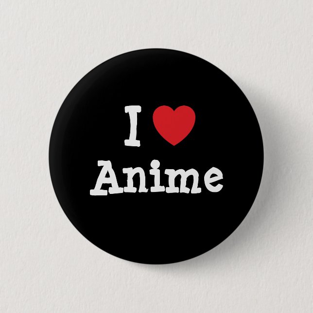 I love Anime heart custom personalized 2 Inch Round Button (Front)