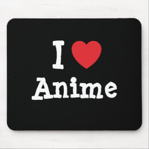I love Anime heart custom personalized Mouse Pad
