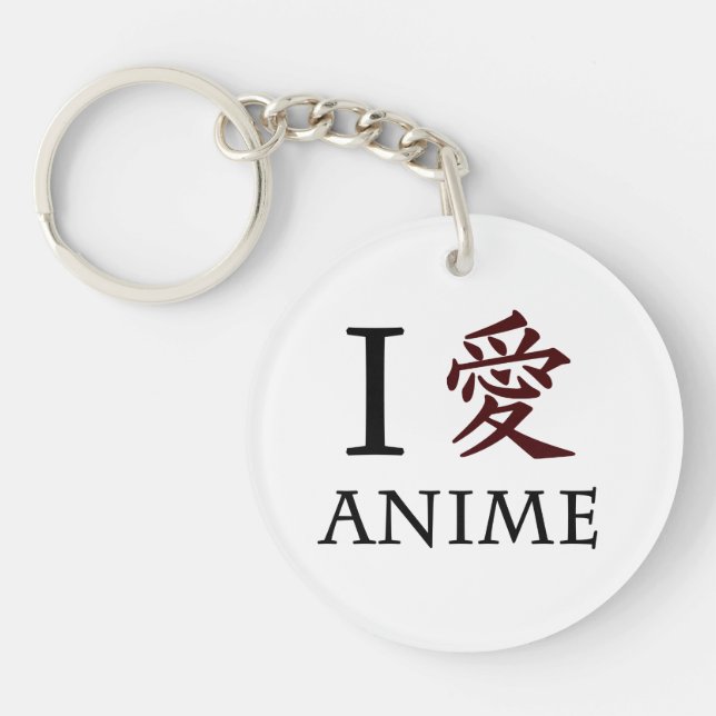 I Love Anime Keychain (Front)
