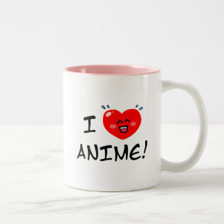I Love Anime Two-Tone Coffee Mug