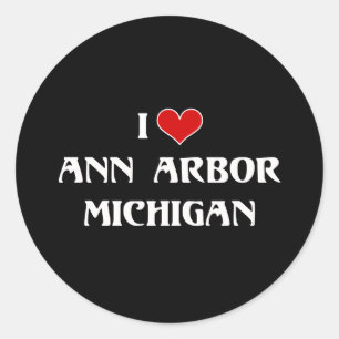 I Love Ann Arbor, Michigan Classic Round Sticker