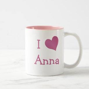 I Love Anna Two-Tone Coffee Mug