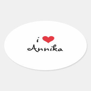 I Love Annika Oval Sticker