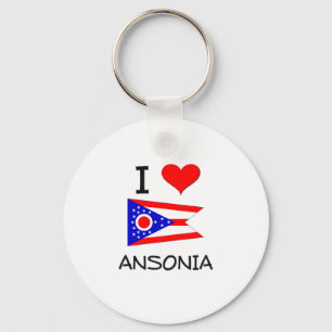 I Love Ansonia Ohio Keychain