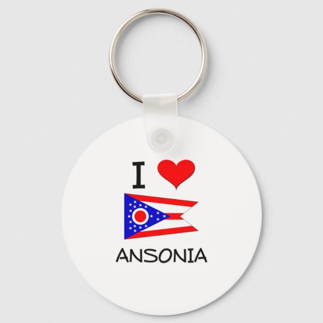 I Love Ansonia Ohio Keychain (Front)