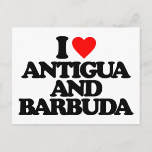 I LOVE ANTIGUA AND BARBUDA POSTCARD