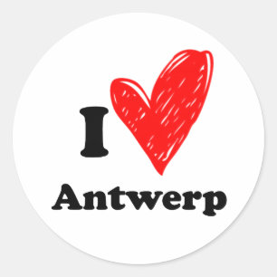 I love Antwerp Classic Round Sticker