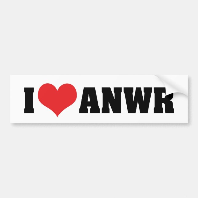 I Love ANWR Bumper Sticker (Front)