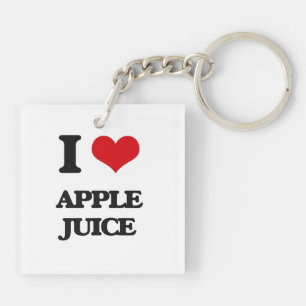 I Love Apple Juice Keychain