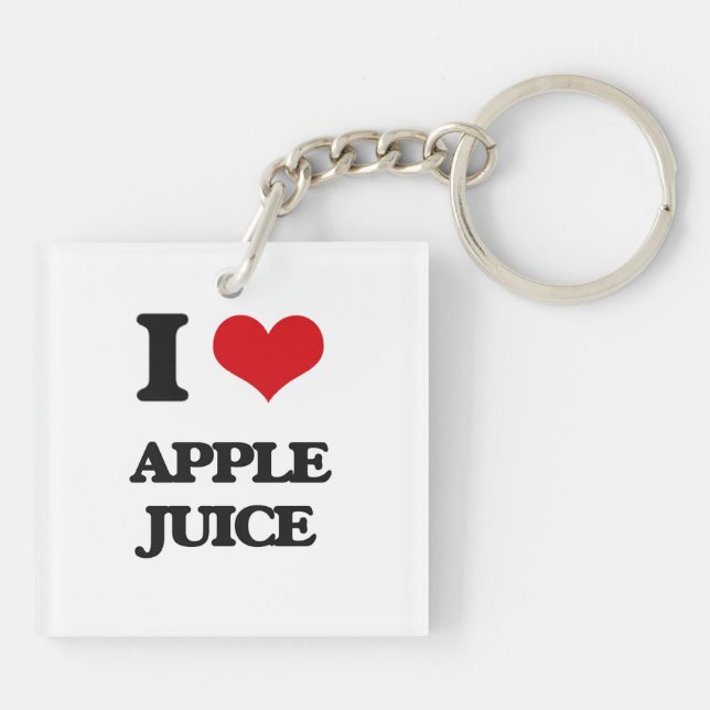 I Love Apple Juice Keychain (Back)