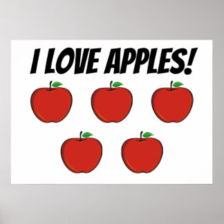 I Love Apples (5 apple) Poster