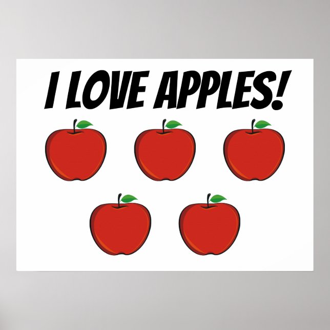 I Love Apples (5 apple) Poster (Front)