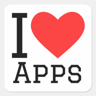 I love apps square sticker