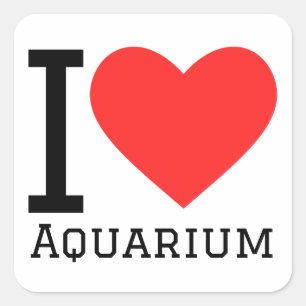 I love aquarium square sticker