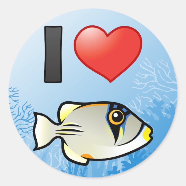 I Love Arabian Picassofish Classic Round Sticker (Front)