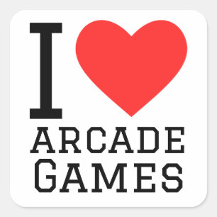 I love arcade games square sticker