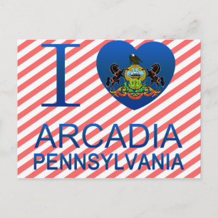 I Love Arcadia, PA Postcard