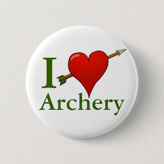 I Love Archery Badge 2 Inch Round Button