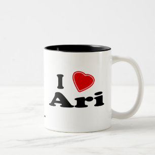 I Love Ari Two-Tone Coffee Mug