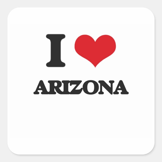 I Love Arizona Square Sticker (Front)