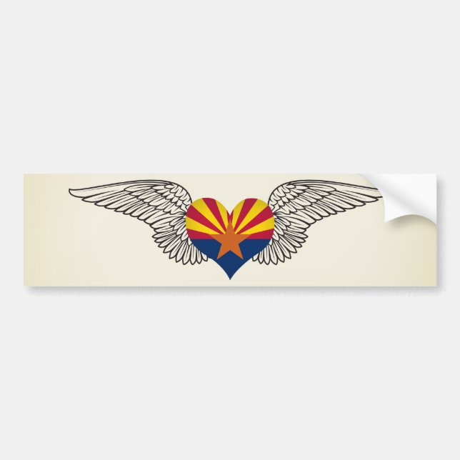I Love Arizona -wings Bumper Sticker (Front)