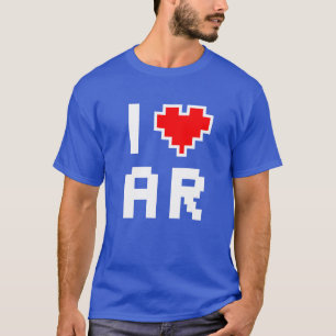 I Love Arkanas Pixel heart for Arkansan gamer T-Shirt