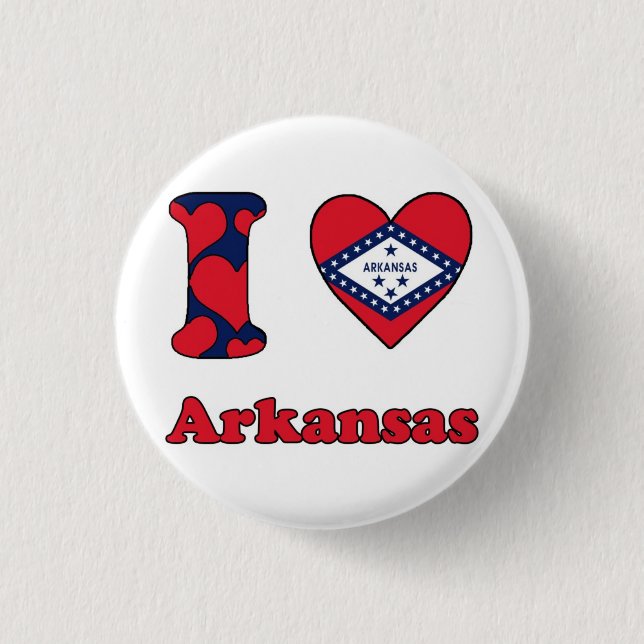 I love Arkansas 1 Inch Round Button (Front)
