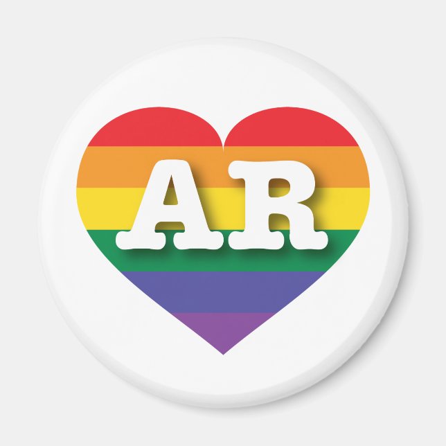 I Love Arkansas Rainbow Heart Magnet (Front)