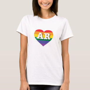 I Love Arkansas Rainbow Heart T-Shirt