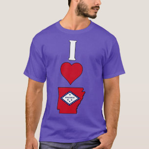 I Love Arkansas Vertical I Heart Arkansas State Fl T-Shirt