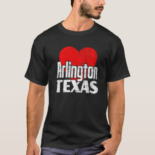 I Love Arlington Texas Retro Big Heart Arlington V T-Shirt