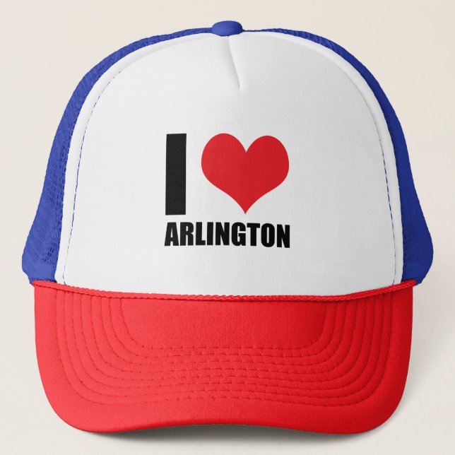 I love Arlington Trucker Hat (Front)