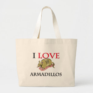 I Love Armadillos Large Tote Bag