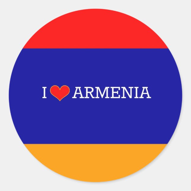 I Love Armenia Classic Round Sticker (Front)
