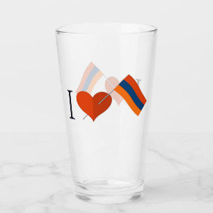 I Love Armenia Glass Cup