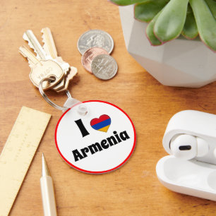 I love Armenia & Heart - country, travel / sports Keychain